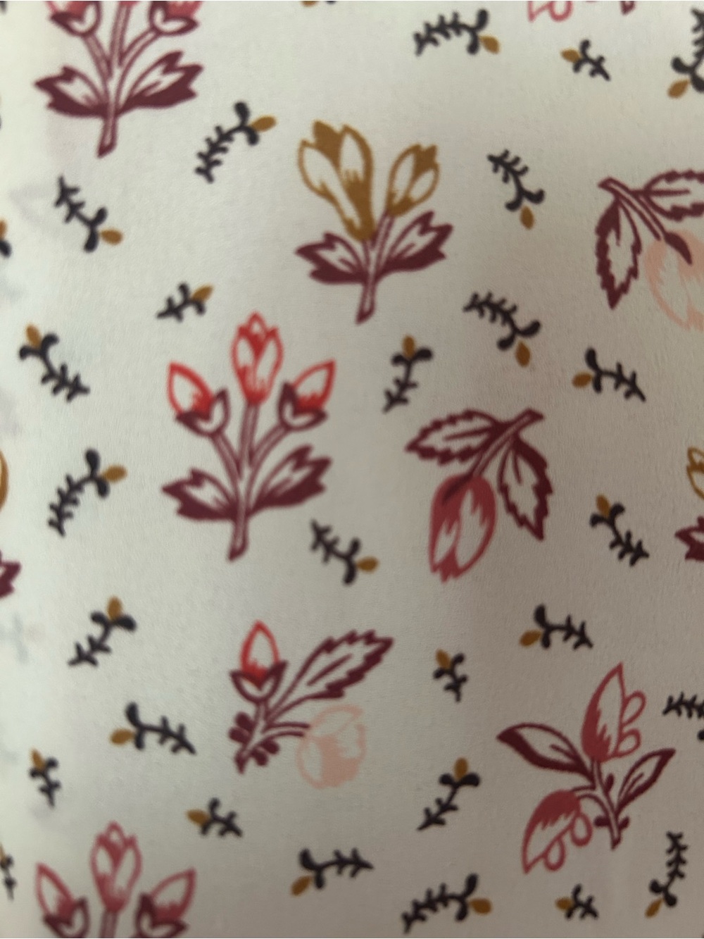 LOFT Cream Floral Ruffle Sleeve V-Neck Blouse - Picture 4 of 10